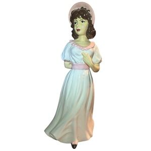Vintage 16” Hand-Painted Ceramic Southern Belle Figure Farmhouse, Cottage Decor